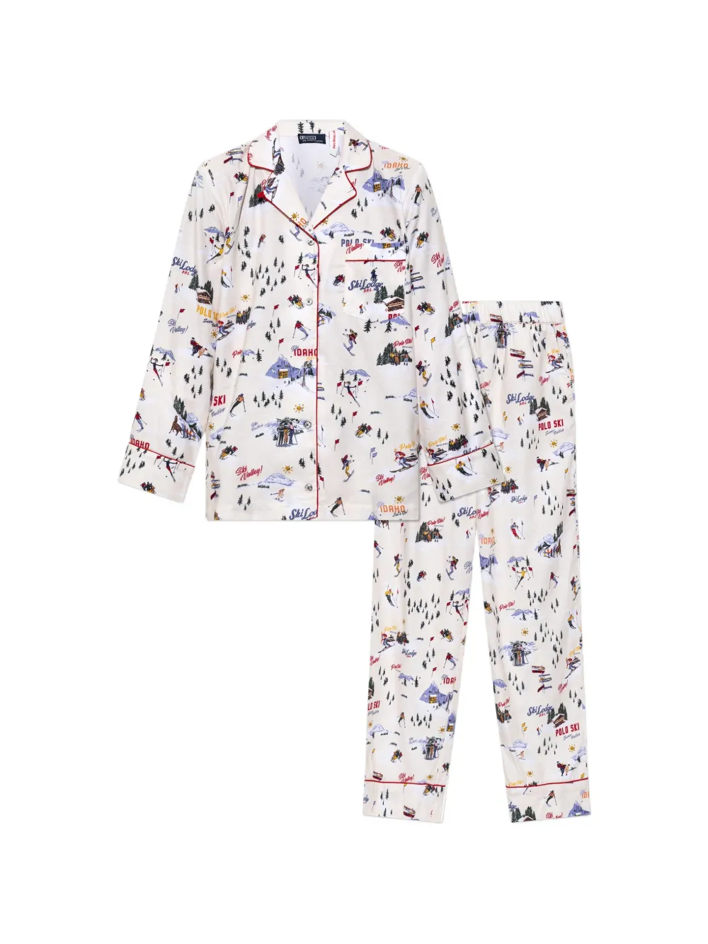 Polo Ralph Lauren pyjama à motif ski en coton à manches longues - Tons neutres Polo Ralph Lauren pyjama à motif ski en coton à manches longues - Tons neutres