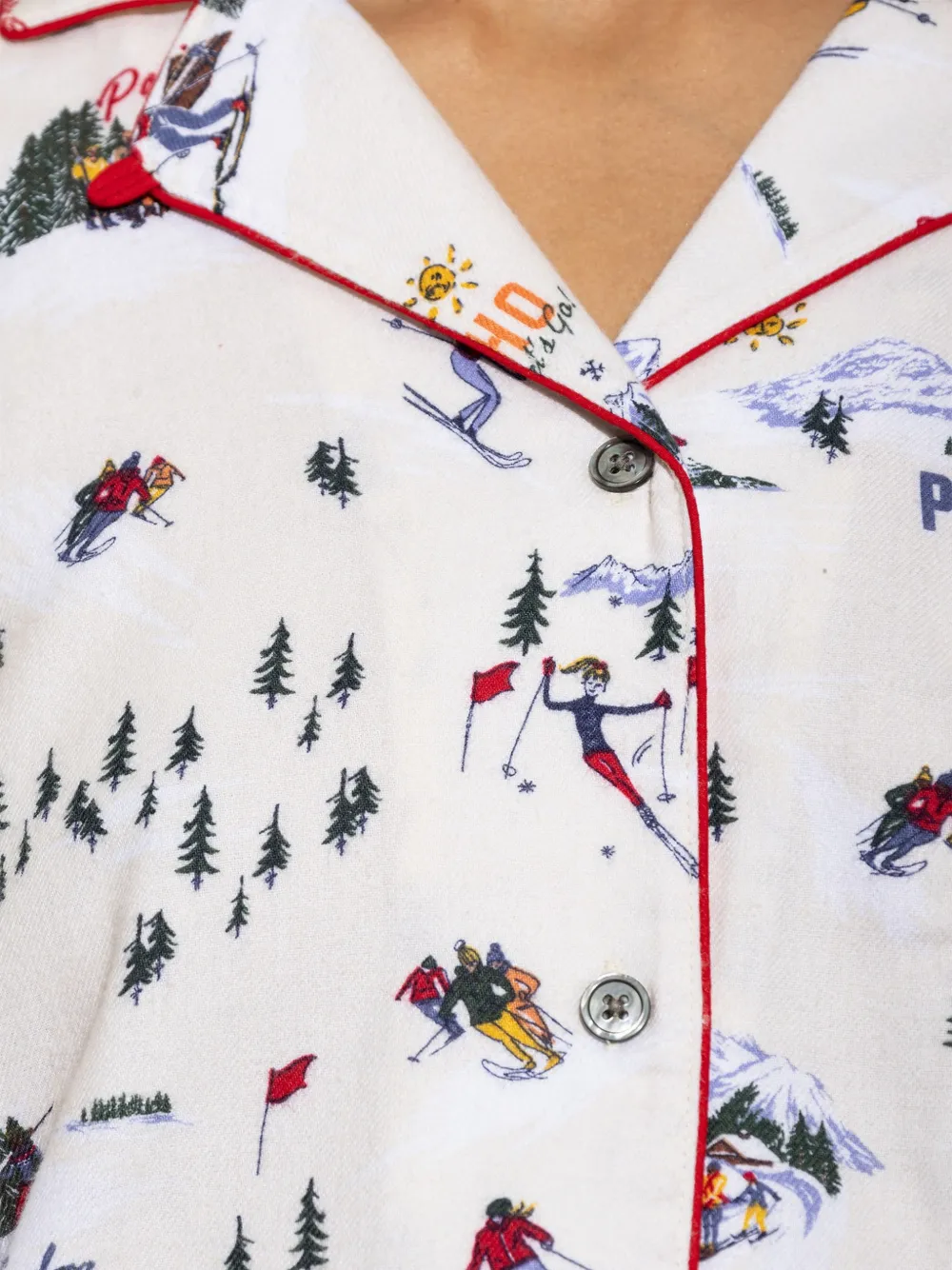 Polo Ralph Lauren Pyjama met lange mouwen en ski-patroon Beige