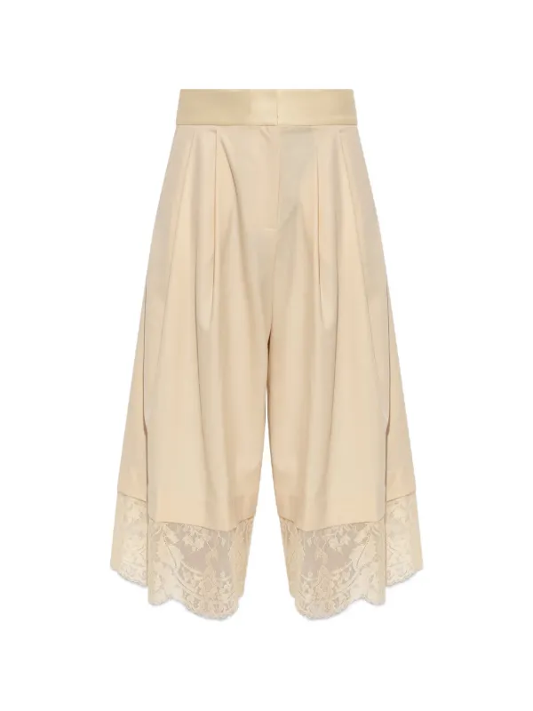 Zimmermann Valiant Lace-trim Pleated Trousers in Neutrals