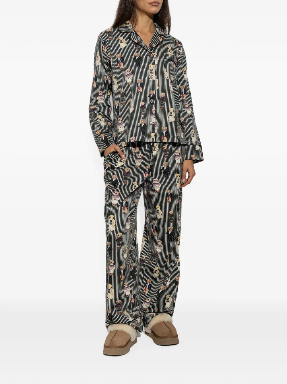 Polo Ralph Lauren Polo Bear katoenen-satijnen pyjama Zwart