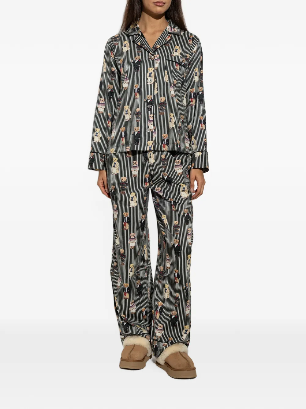 Polo Ralph Lauren Polo Bear katoenen-satijnen pyjama Zwart