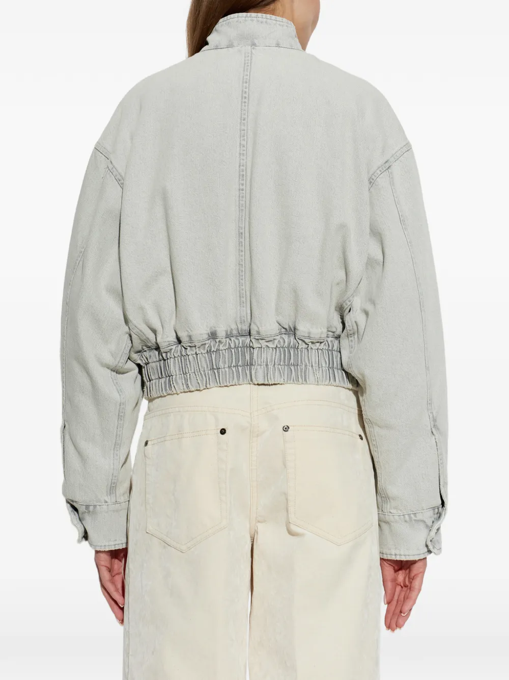 Jil Sander Gewatteerd denim bomberjack Grijs