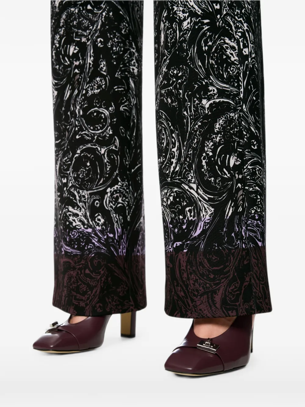 MARCCAIN Palazzo broek met all-over print Zwart