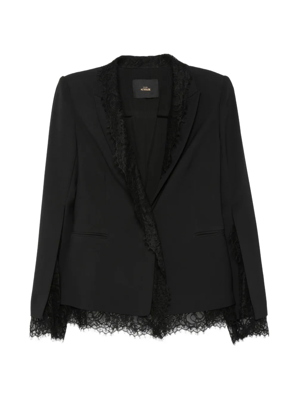 TWINSET lace-trimmed cape-sleeve blazer - Nero