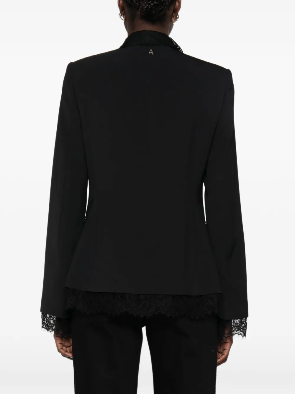 TWINSET lace-trimmed cape-sleeve blazer Zwart