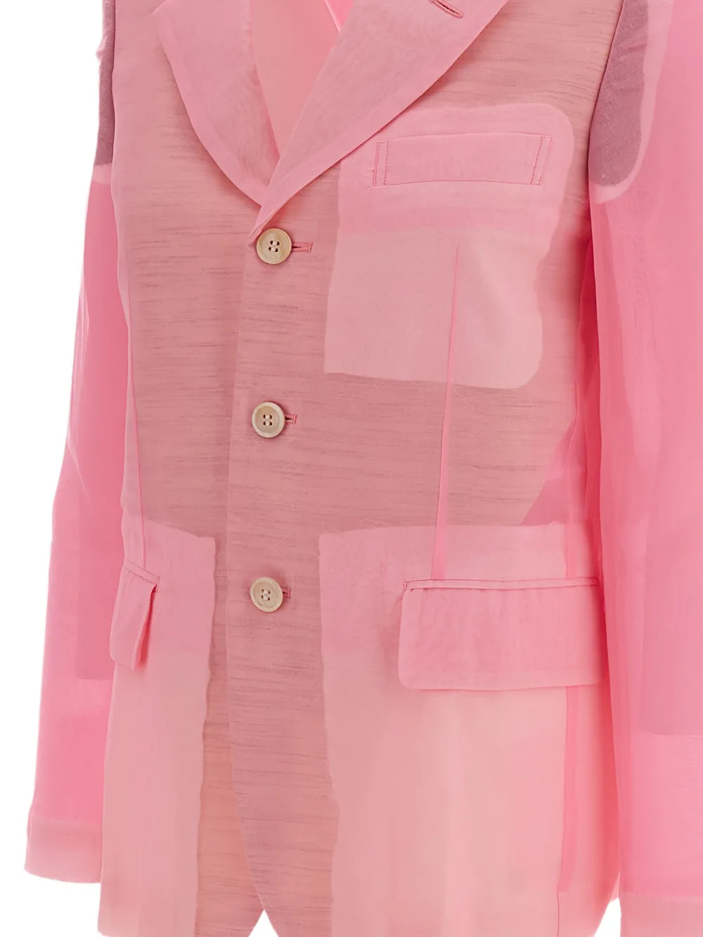Comme Des Garçons sheer panelled blazer Roze