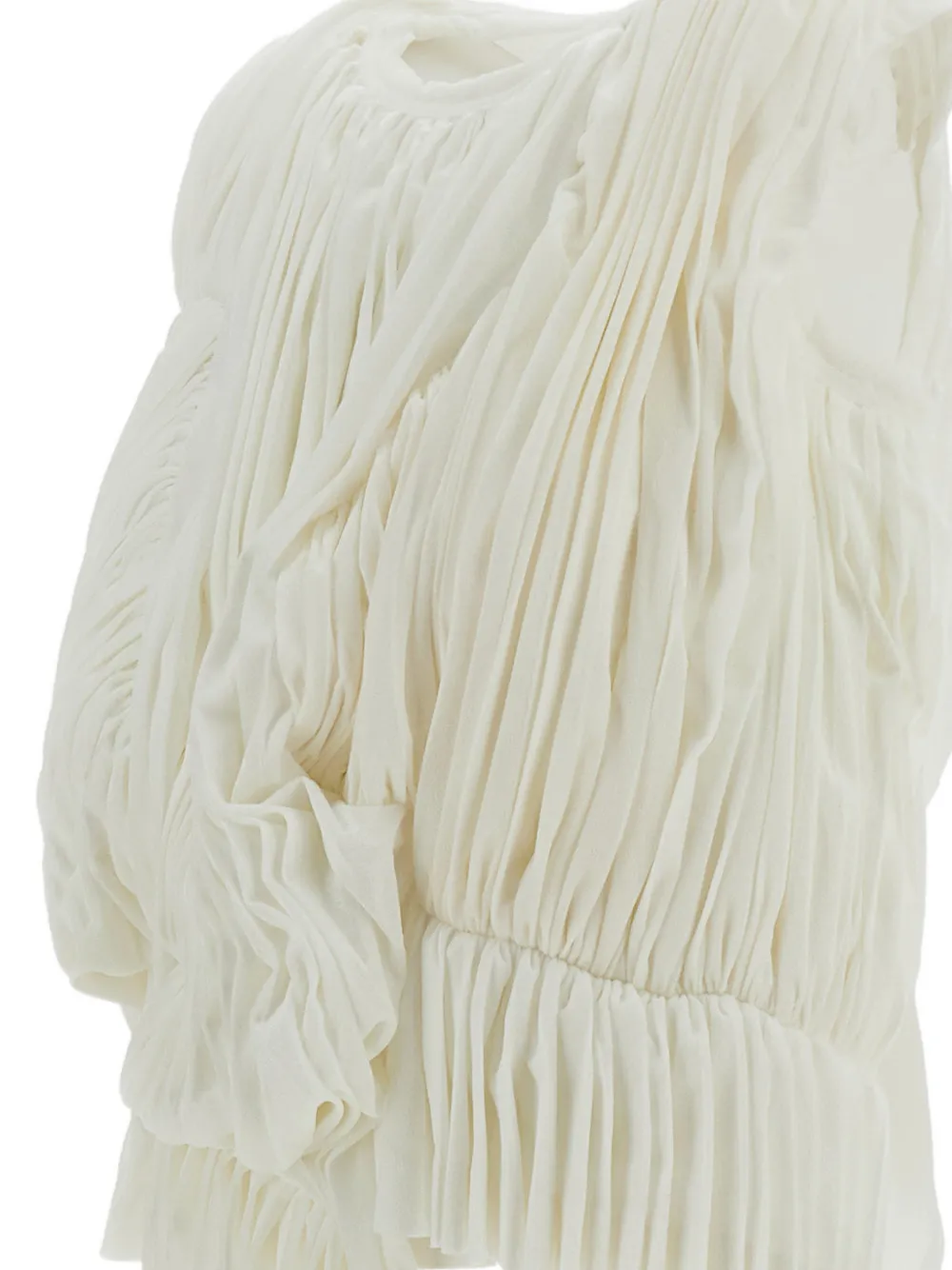 Comme Des Garçons Gedrapeerde top met plooien Wit
