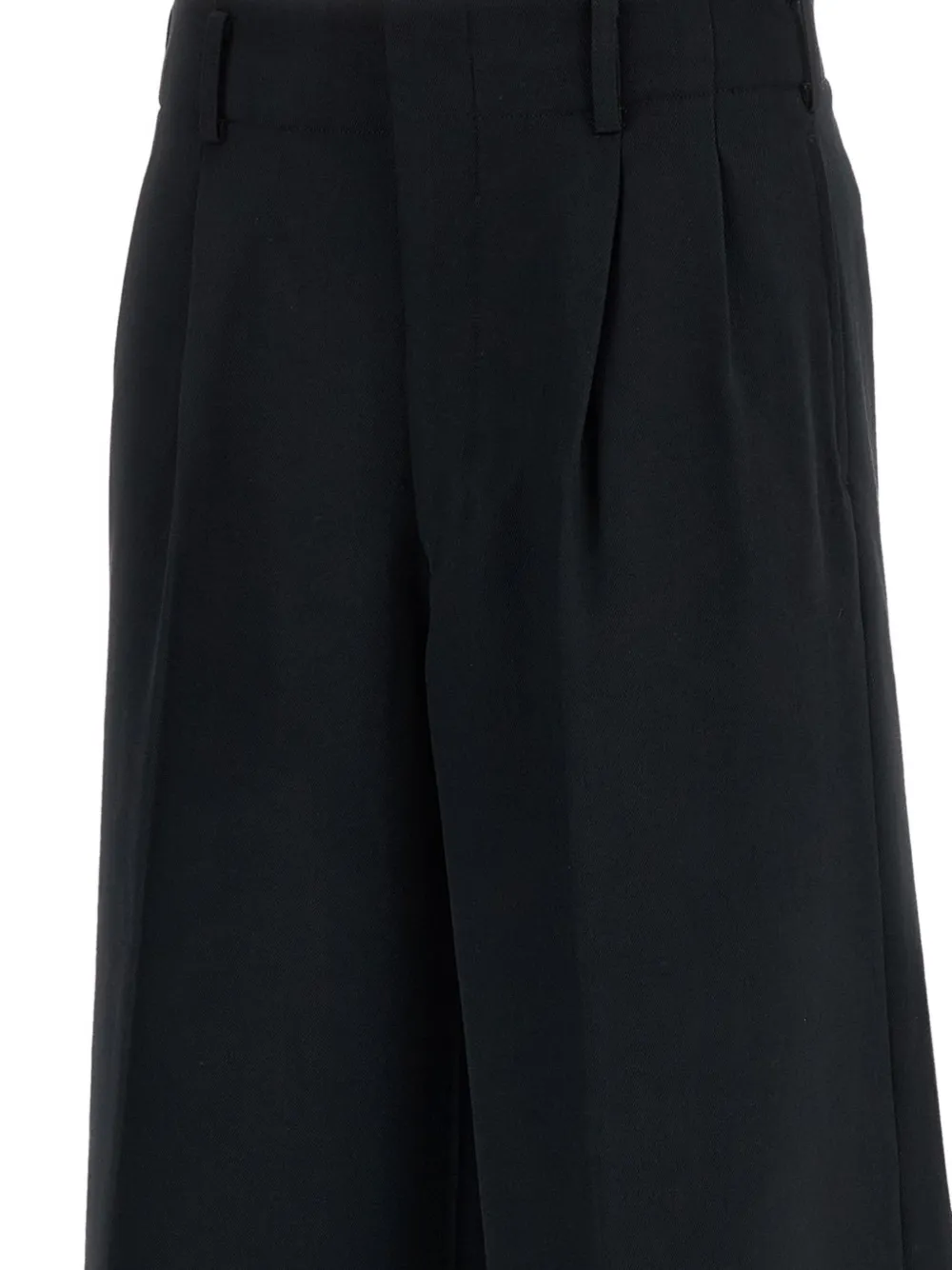 Comme Des Garçons Geplooide broek met omgeslagen pijpen Zwart