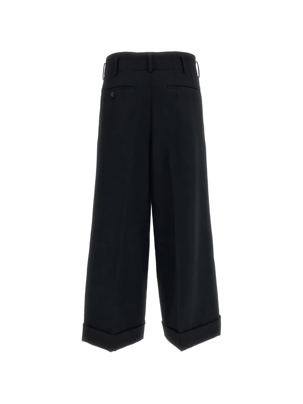 Comme Des Garçons Geplooide broek met omgeslagen pijpen Zwart