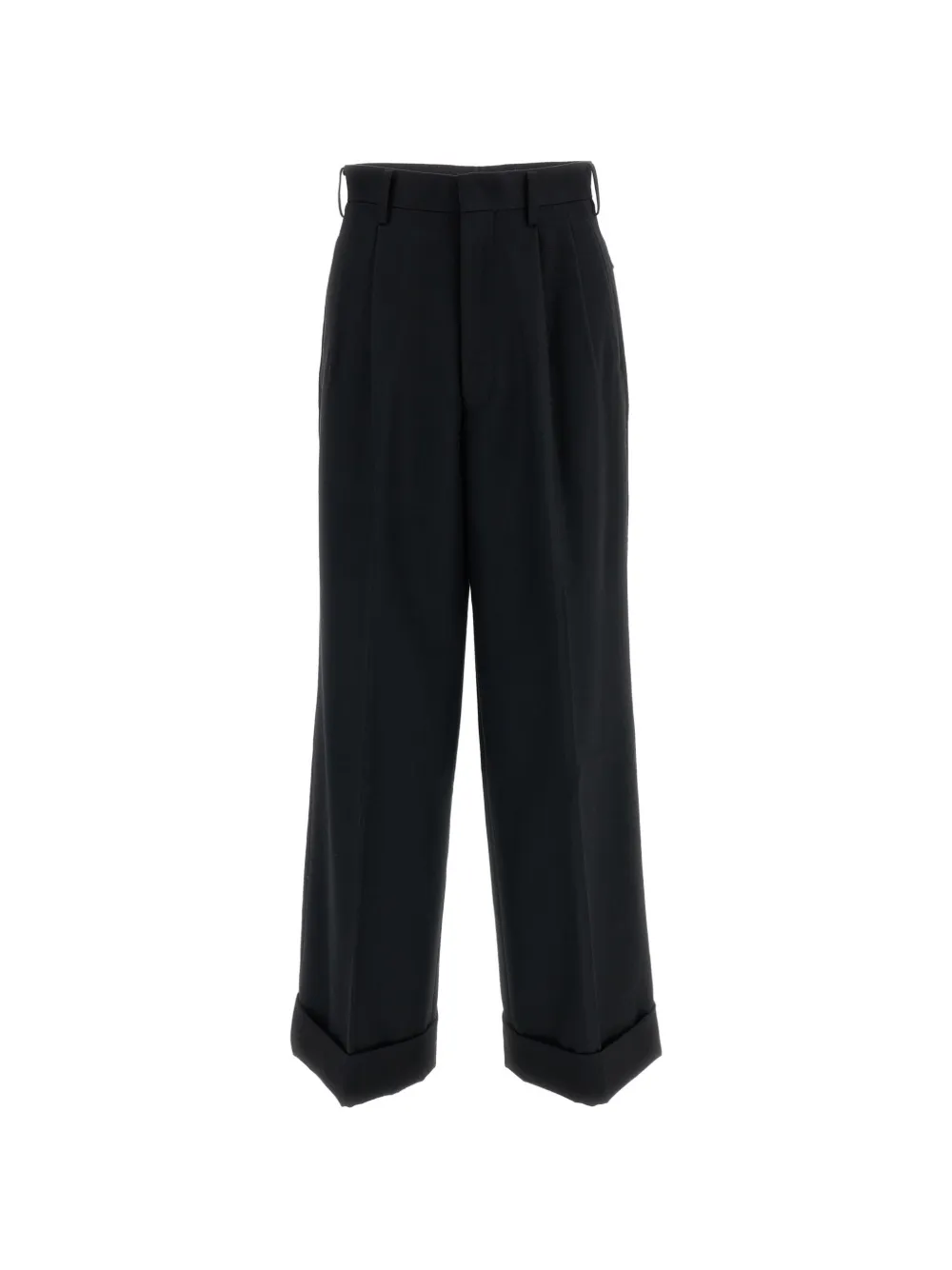 Junya Watanabe pleated turned-up trousers - Nero