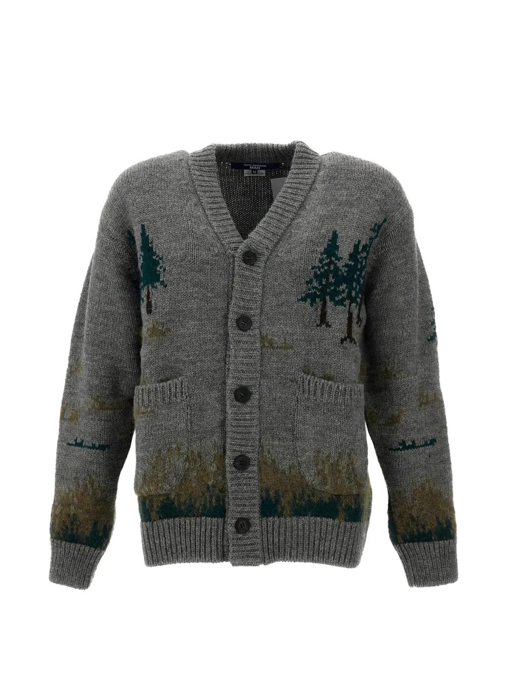 Junya Watanabe MAN intarsia-knit cardigan - Grigio