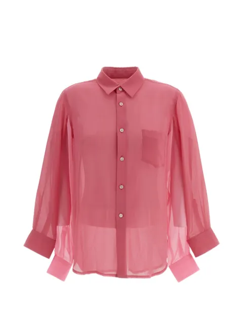 Comme Des Garçons sheer-panelled button-down shirt