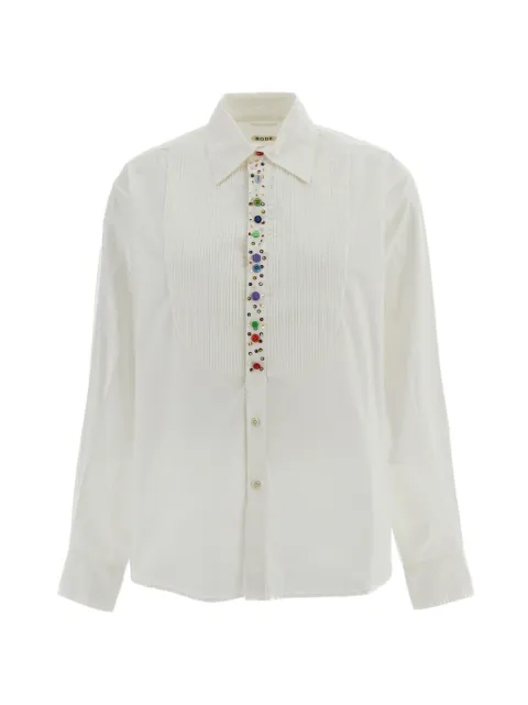 BODE Button Jar embellished pintuck-pleat shirt
