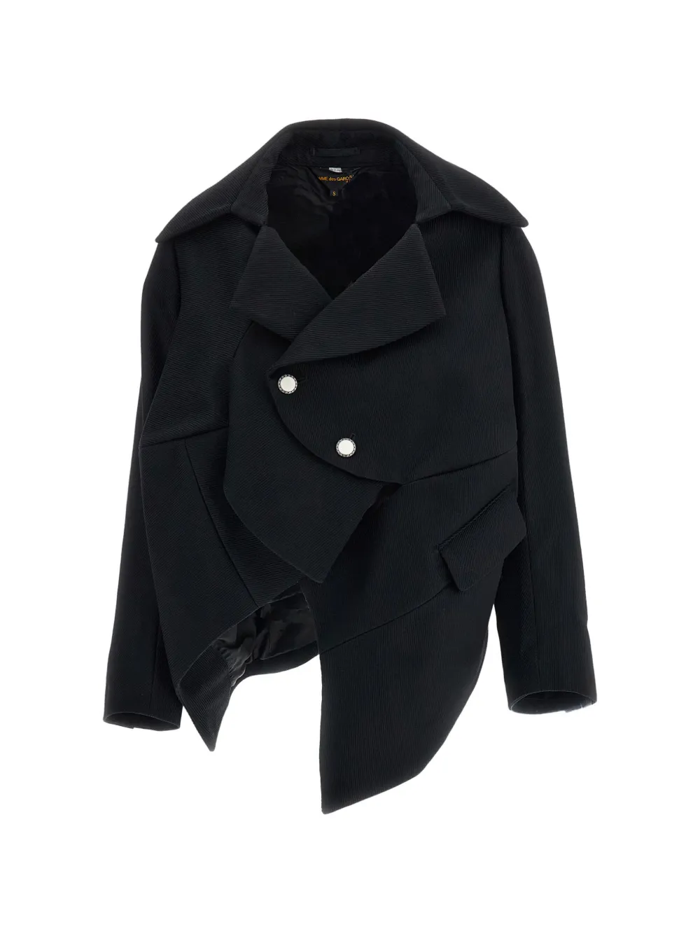 Comme Des Garçons asymmetric double-breasted jacket Zwart