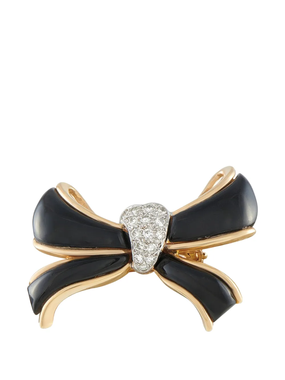 LB Exclusive onyx and diamond bow pendant - Oro