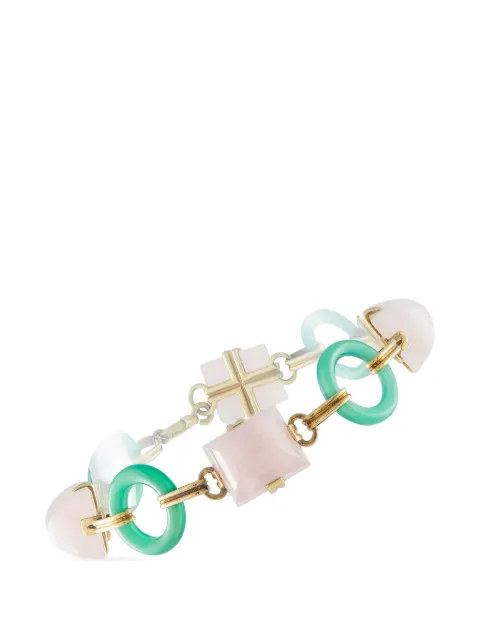 LB Exclusive rose-quartz and green-chalcedony bracelet