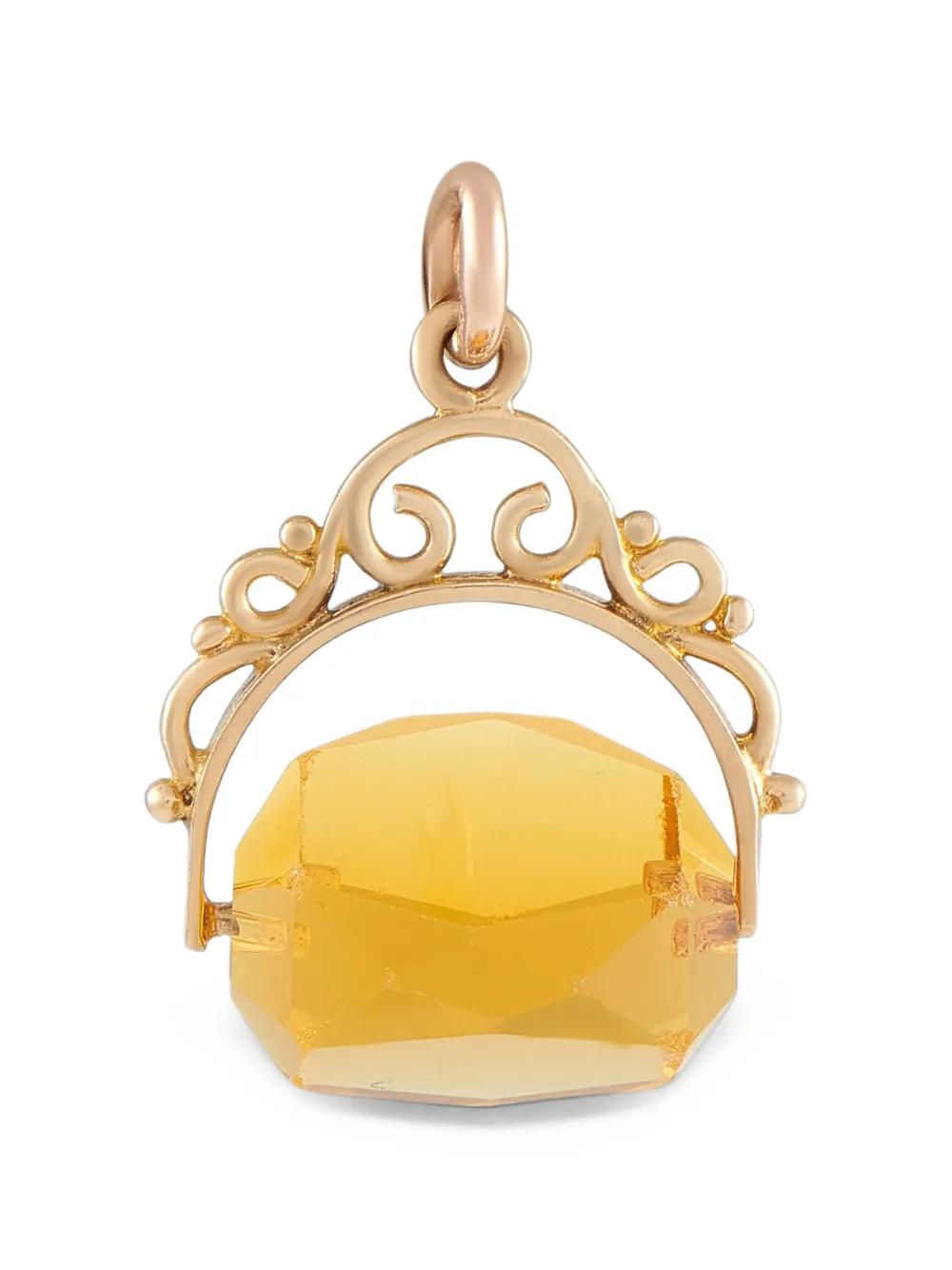 Pre-owned Lb Exclusive Glass Spinning Pendant In Gold
