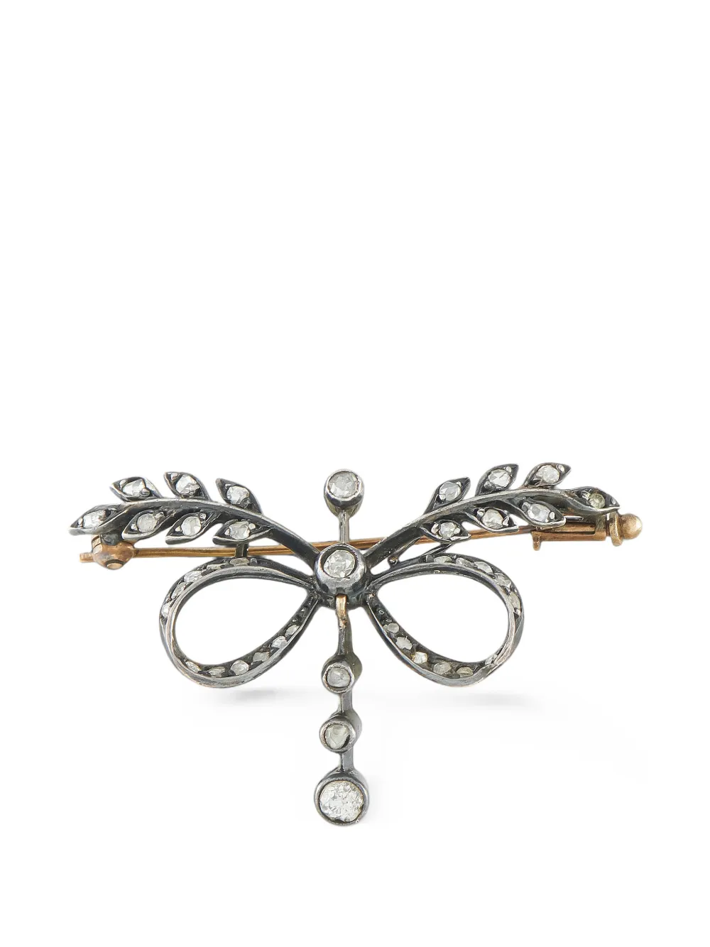 Pre-owned Lb Exclusive Diamond Bow Brooch In Silver