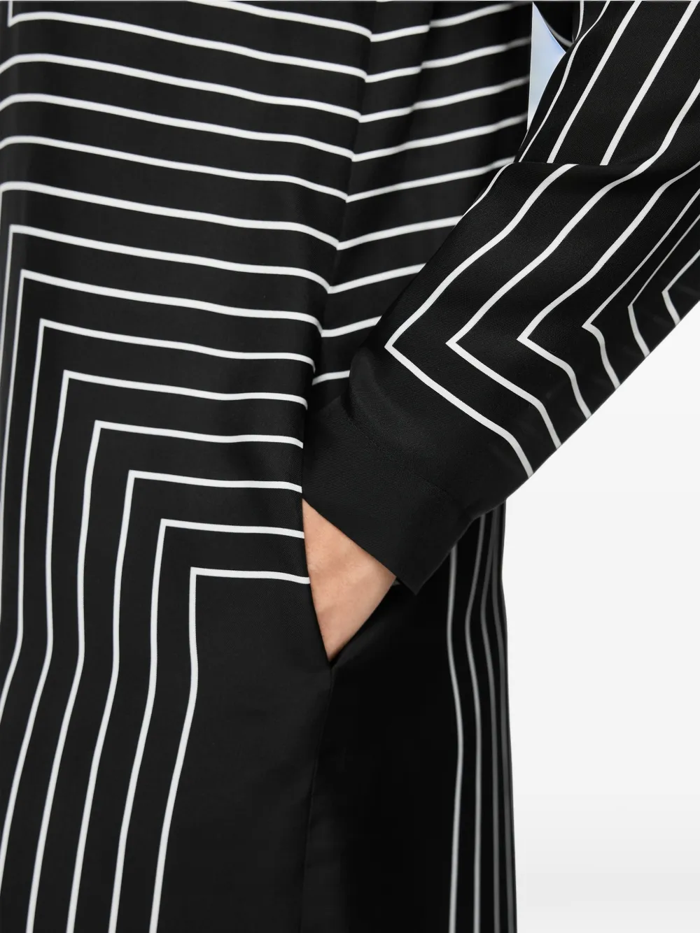 MARCCAIN Midi-jurk met lange mouwen en grafisch patroon Zwart
