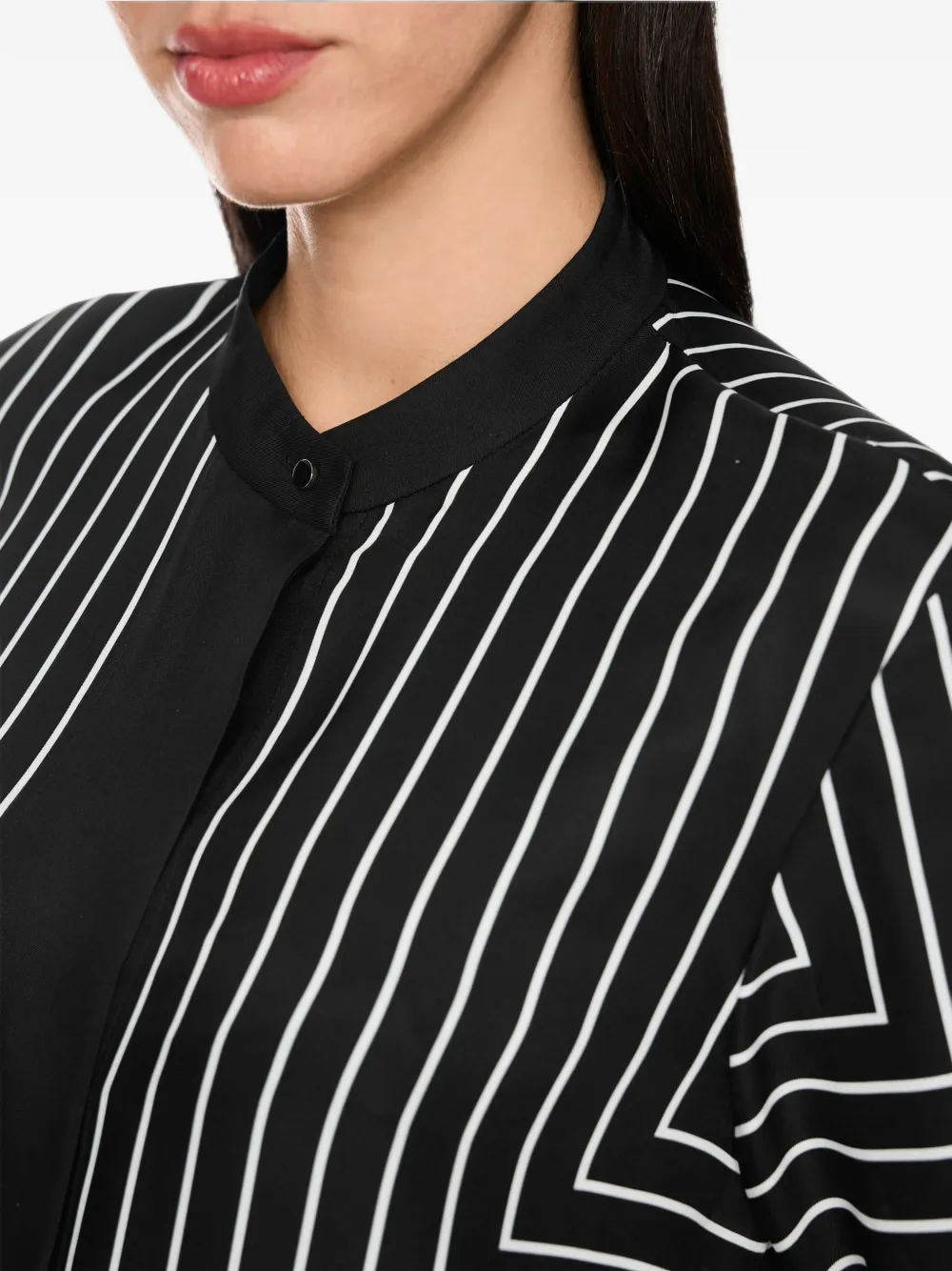 MARCCAIN Midi-jurk met lange mouwen en grafisch patroon Zwart