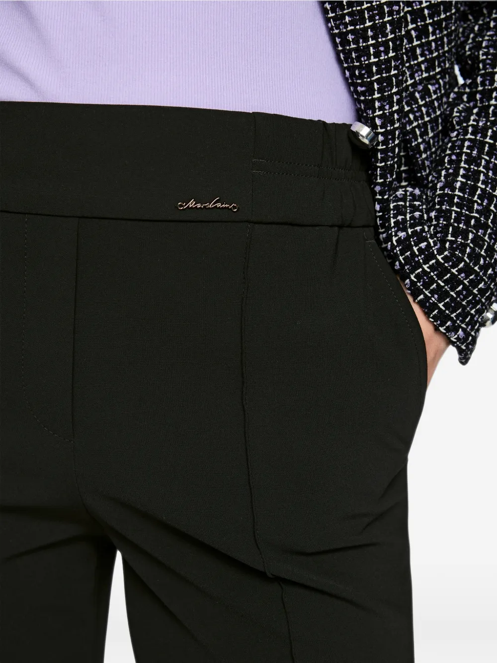 MARCCAIN Washington broek met wijde pijpen Zwart