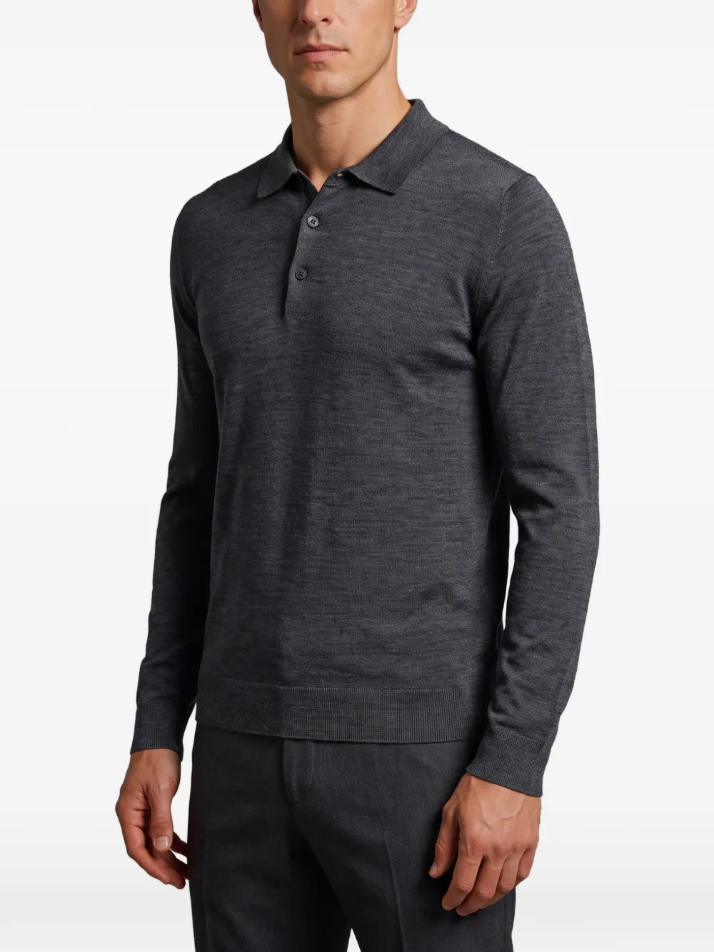 John Smedley Wollen poloshirt Grijs