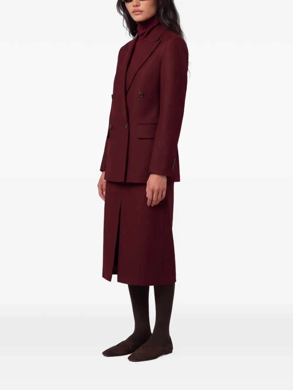 Max Mara Scenico blazer met dubbele rij knopen Paars