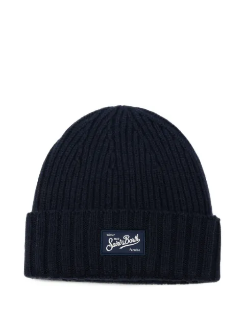 MC2 Saint Barth logo-patch ribbed beanie hat