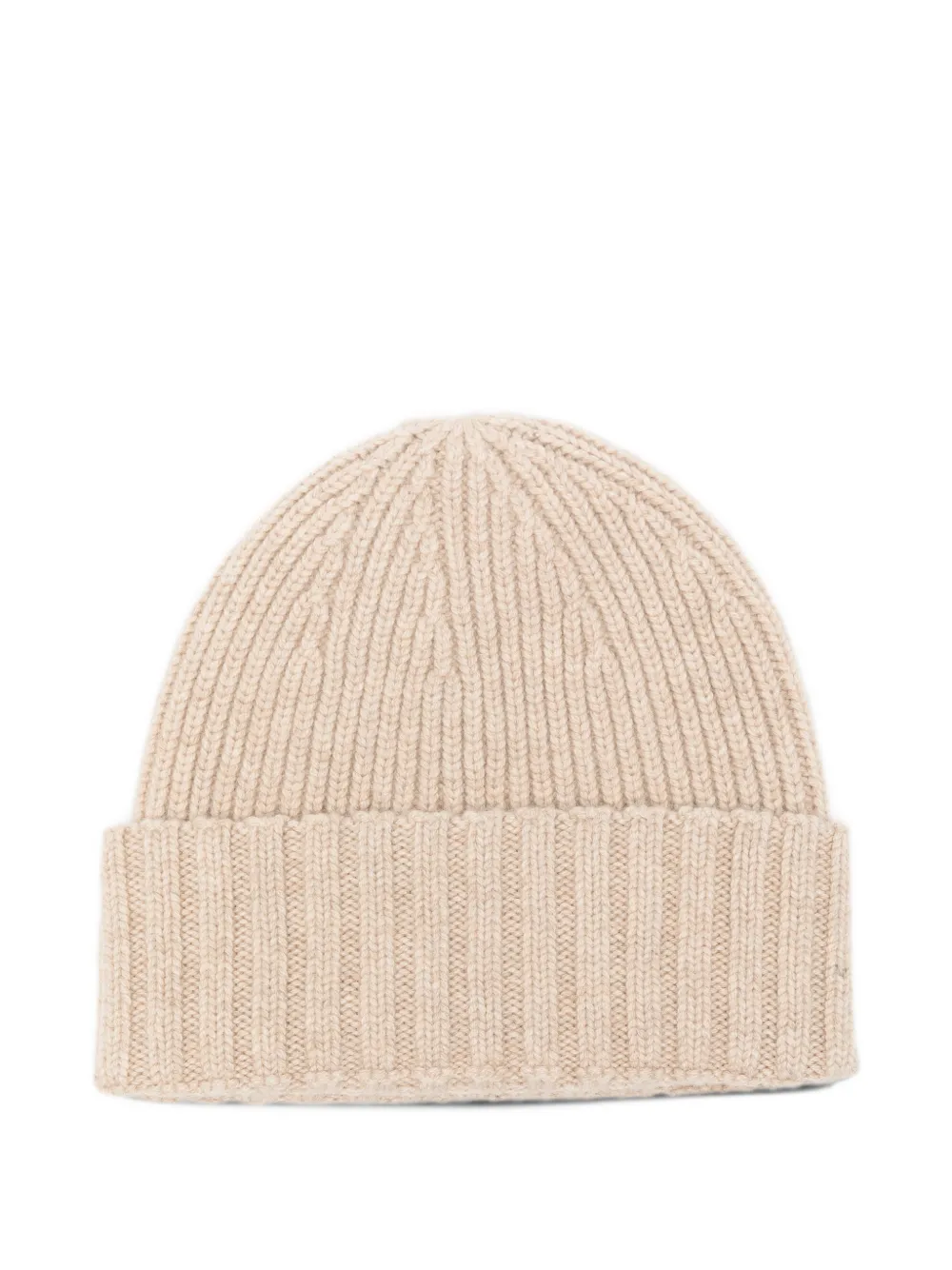 MC2 Saint Barth Sheldon ribbed logo-patch beanie hat Beige