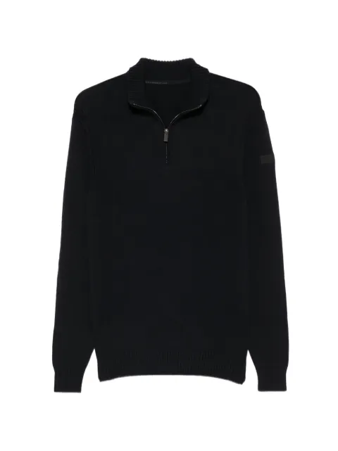 RRD quarter-zip ribbed-trim sweater