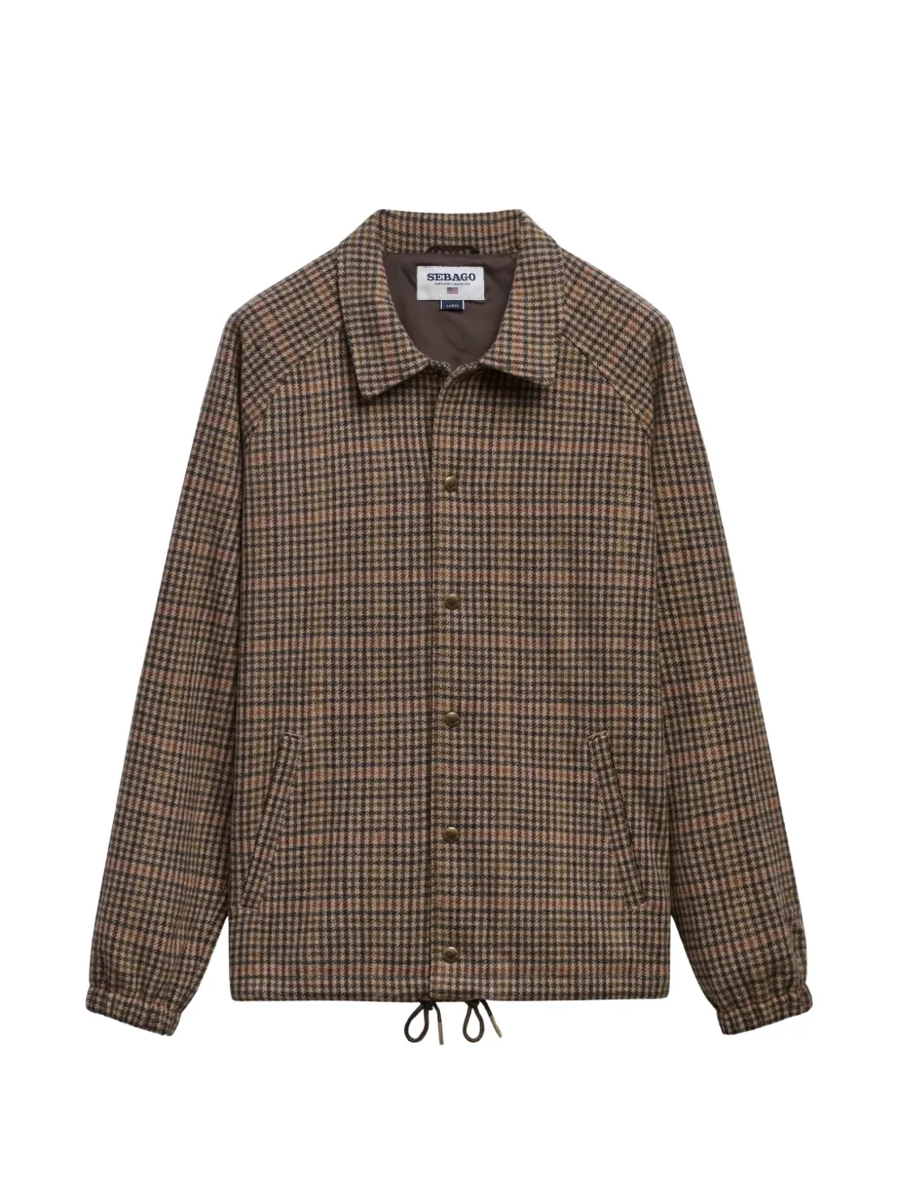 Sebago Houndstooth Raglan-sleeve Jacket In Brown