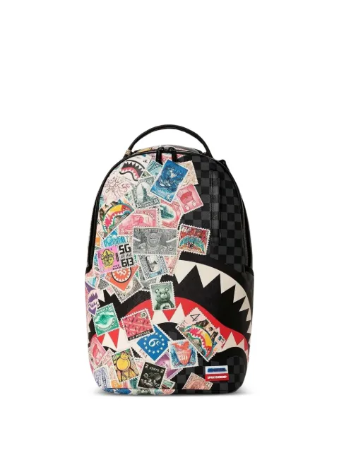 Sprayground mochila a cuadros con estampado de sellos
