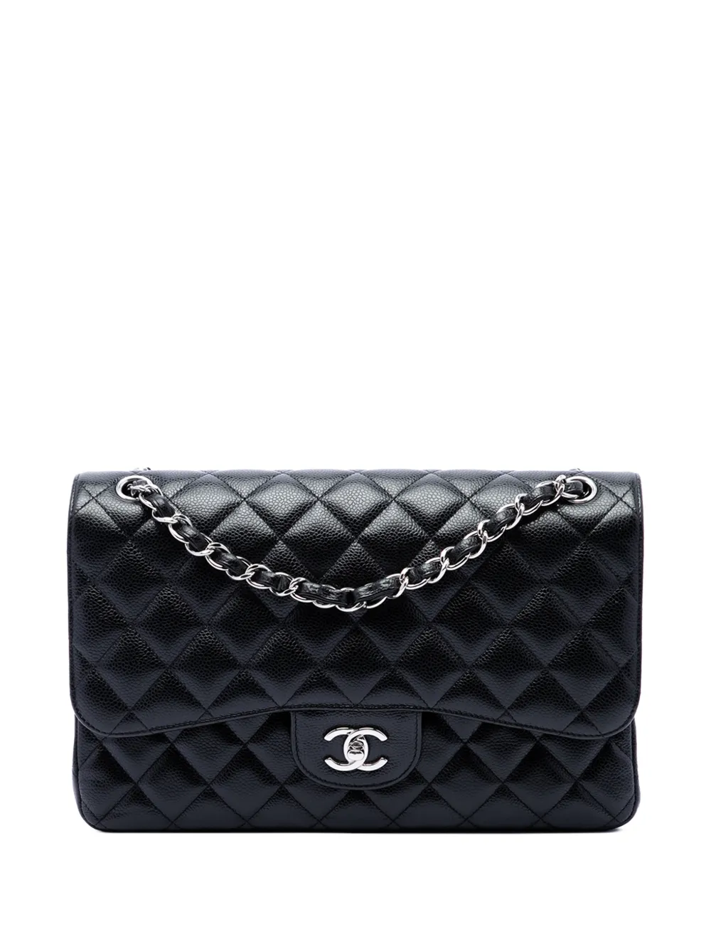 CHANEL Pre-Owned 2012-2013 Jumbo Classic Caviar Double Flap shoulder bag - Nero