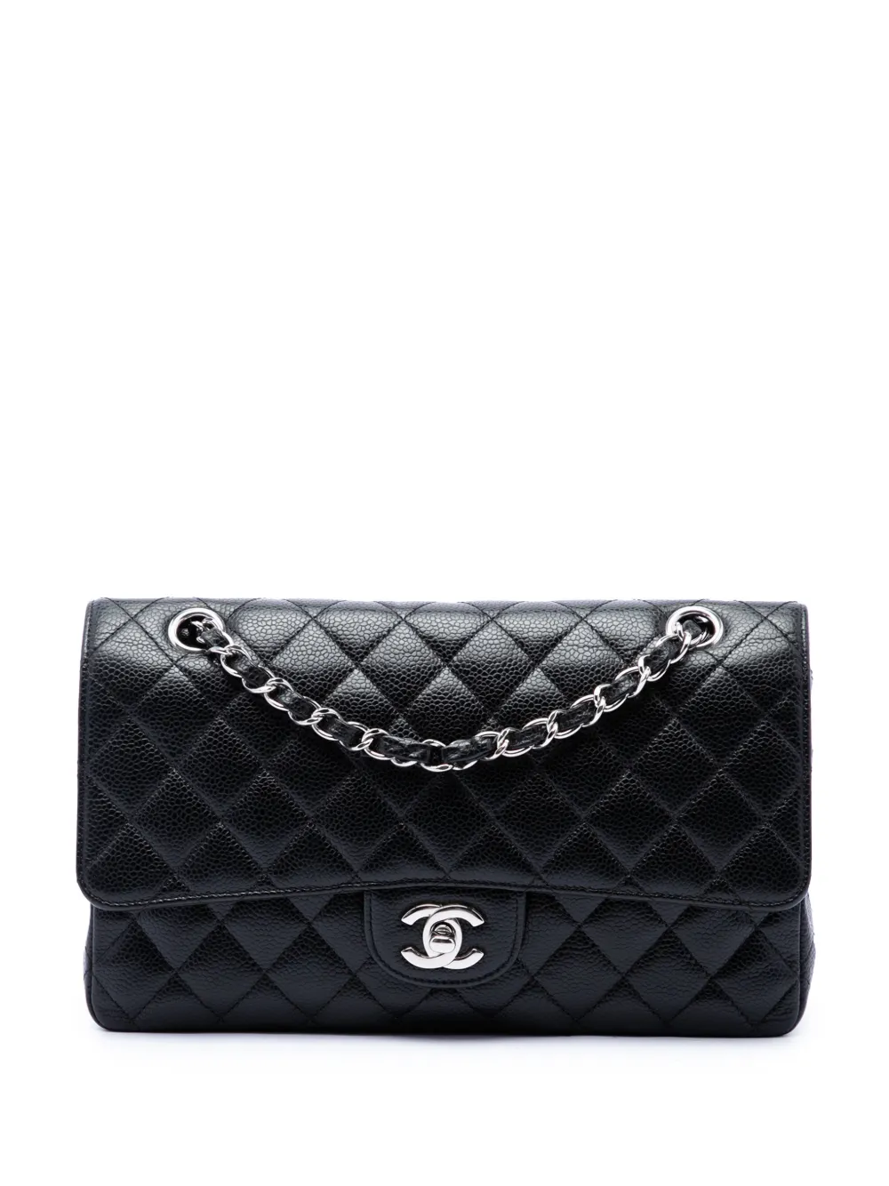 CHANEL Pre-Owned 2010-2011 Medium Classic Caviar Double Flap shoulder bag - Black