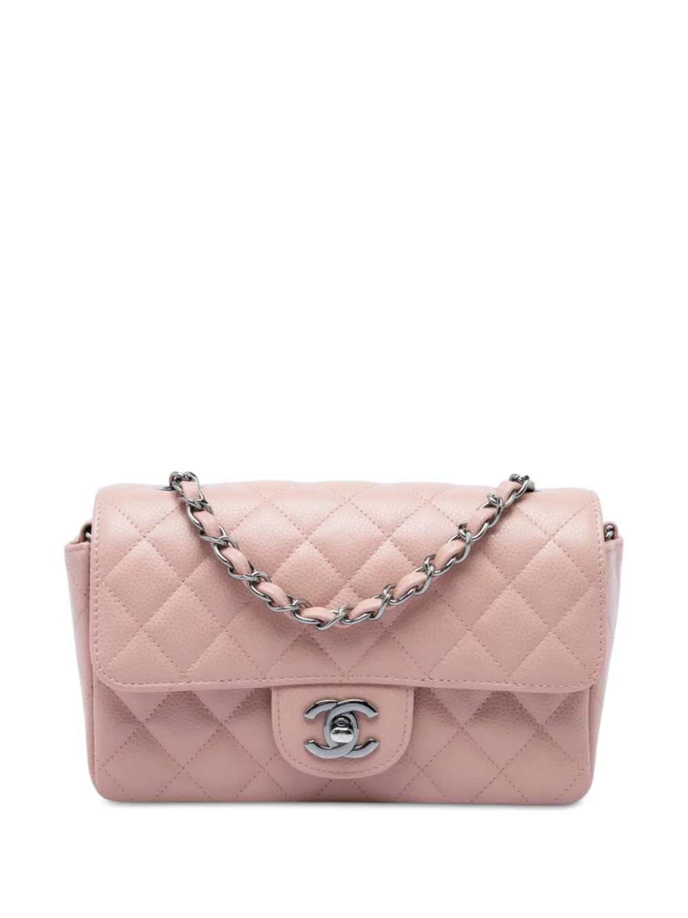CHANEL Pre-Owned 2016-2017 Mini Rectangular Classic Caviar Single Flap crossbody bag - Rosa