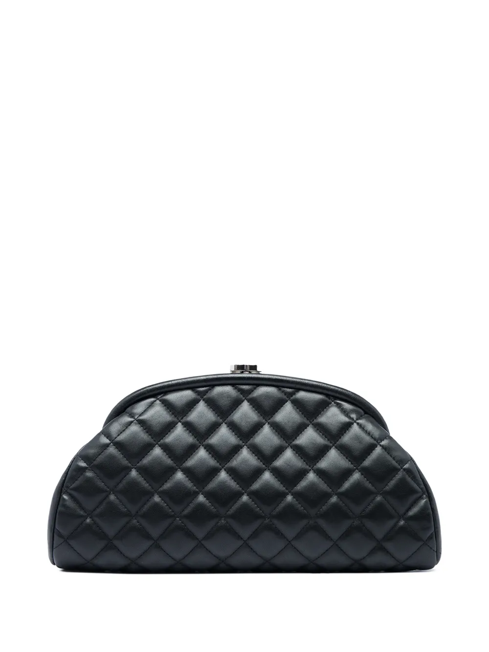 CHANEL Pre-Owned 2009-2010 Quilted Lambskin Timeless Kisslock clutch bag - Nero