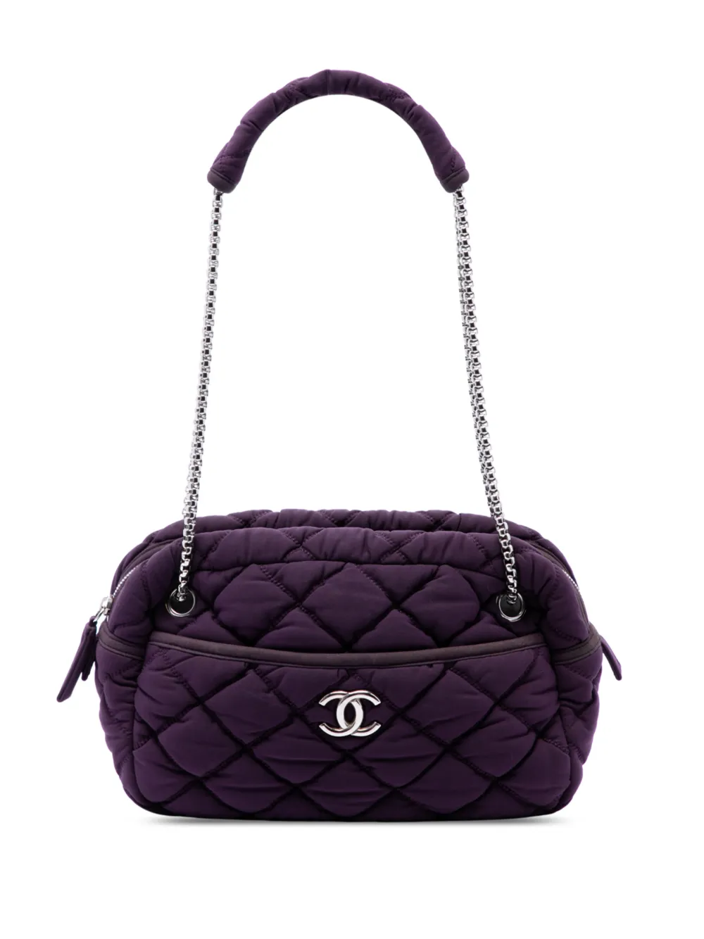 CHANEL Pre-Owned 2008-2009 Quilted Nylon Bubble shoulder bag - Viola