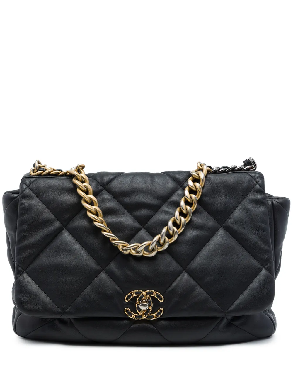 CHANEL Pre-Owned 2020 Maxi Lambskin 19 Flap satchel - Schwarz