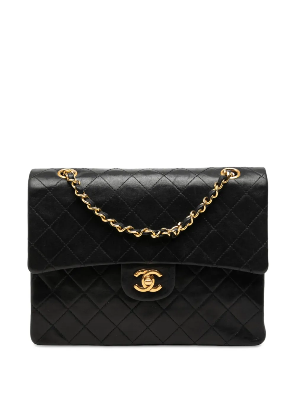 CHANEL Pre-Owned 1989-1991 Medium Tall Classic Lambskin Double Flap shoulder bag - Nero