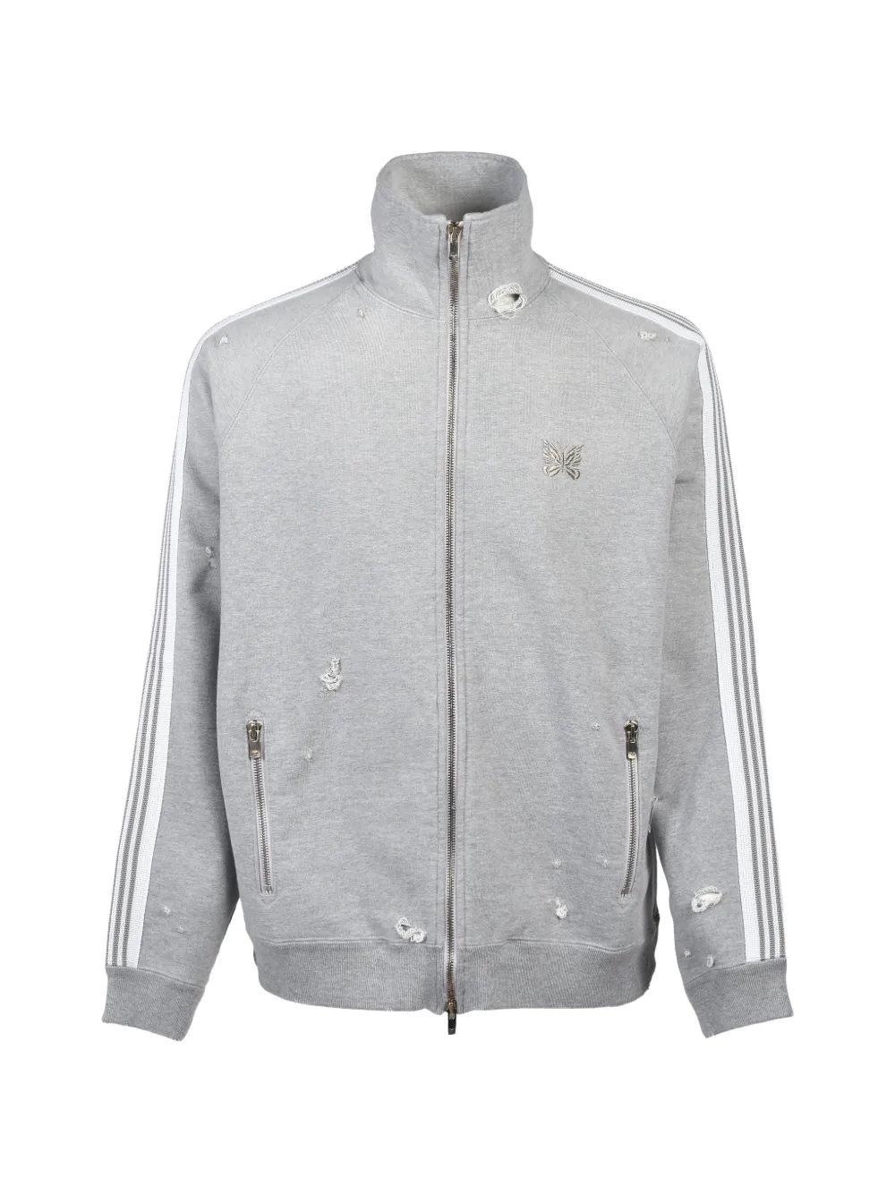 Needles damaged cotton-jersey track jacket - Gris Needles damaged cotton-jersey track jacket - Gris