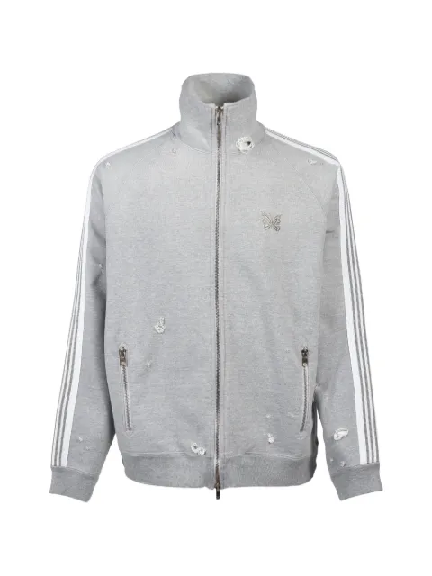 Needles damaged cotton-jersey track jacket
