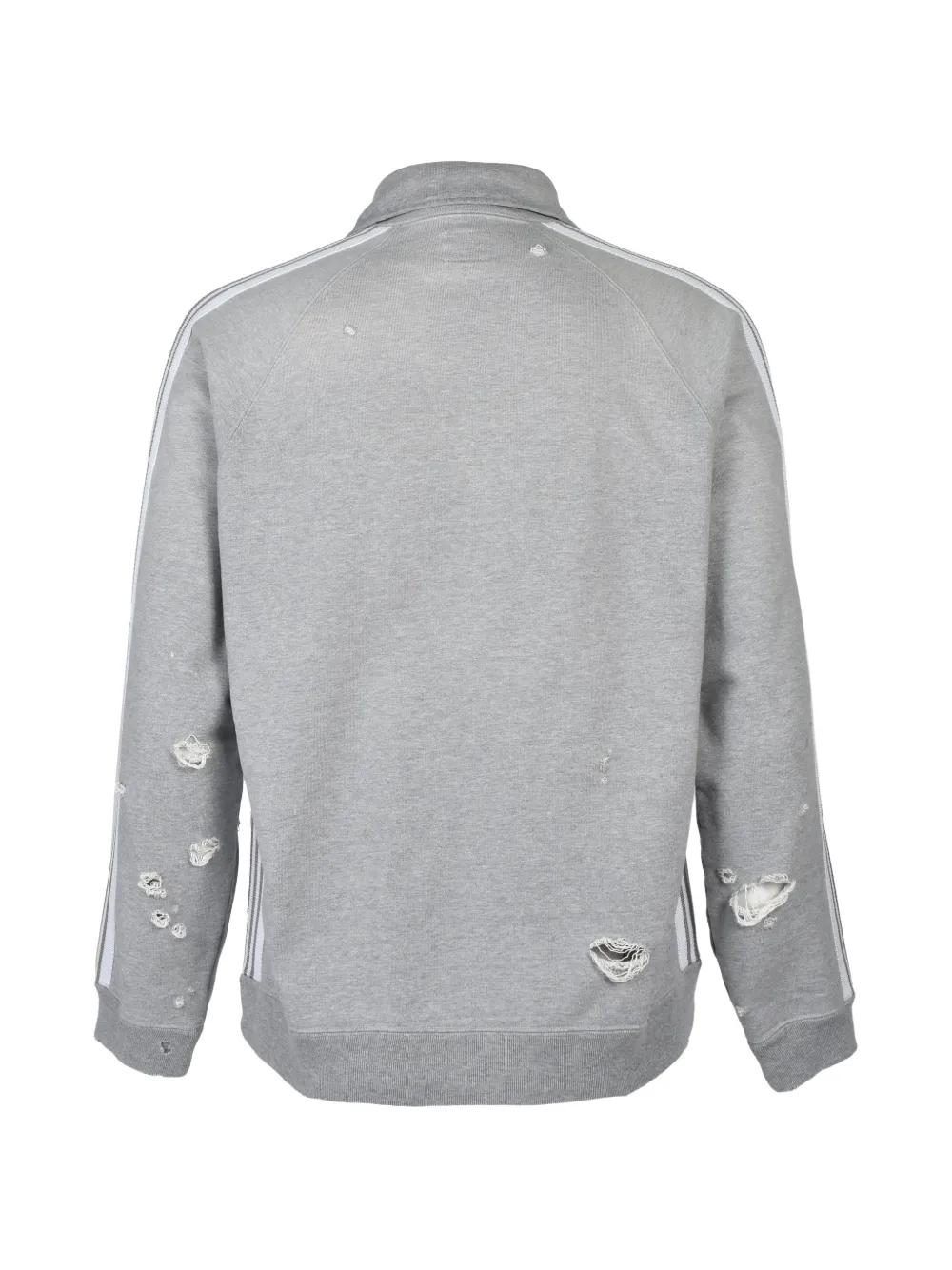 Needles Trainingsjack van katoenen jersey met beschadigd effect Grijs