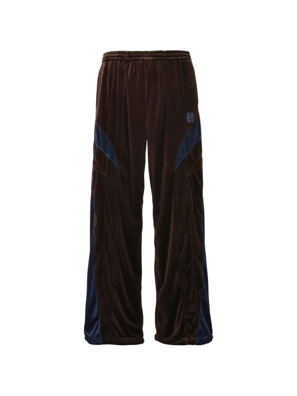 BREATH logo-embroidered velour track pants - Marrone