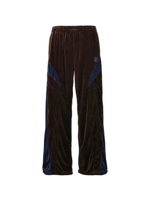 BREATH logo-embroidered velour track pants