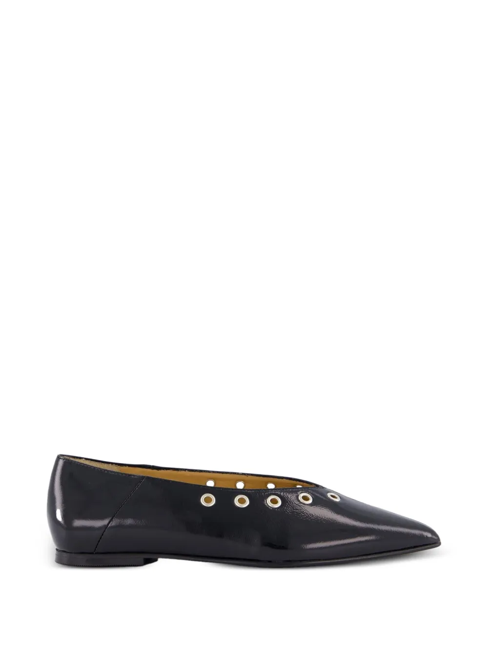 TORAL SHOES eyelet-embellished pointed-toe ballet flats - Nero