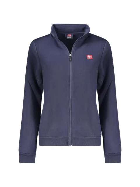 Norwegian Rain zip-up logo-patch sweatshirt