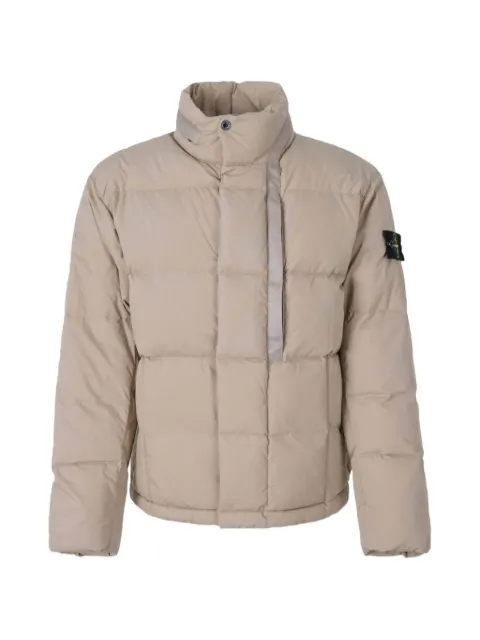Stone Island logo-patch quilted jacket