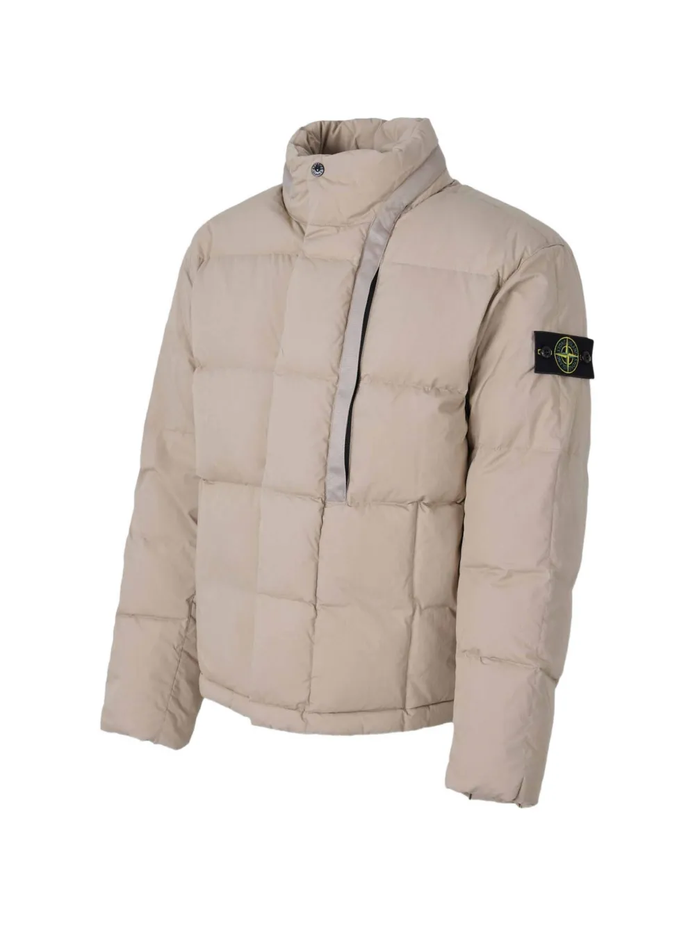 Stone Island Gewatteerd jack met logopatch Beige