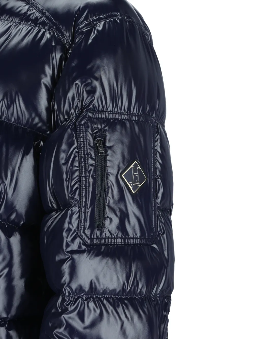 Herno Gevoerd donsjack met capuchon Blauw