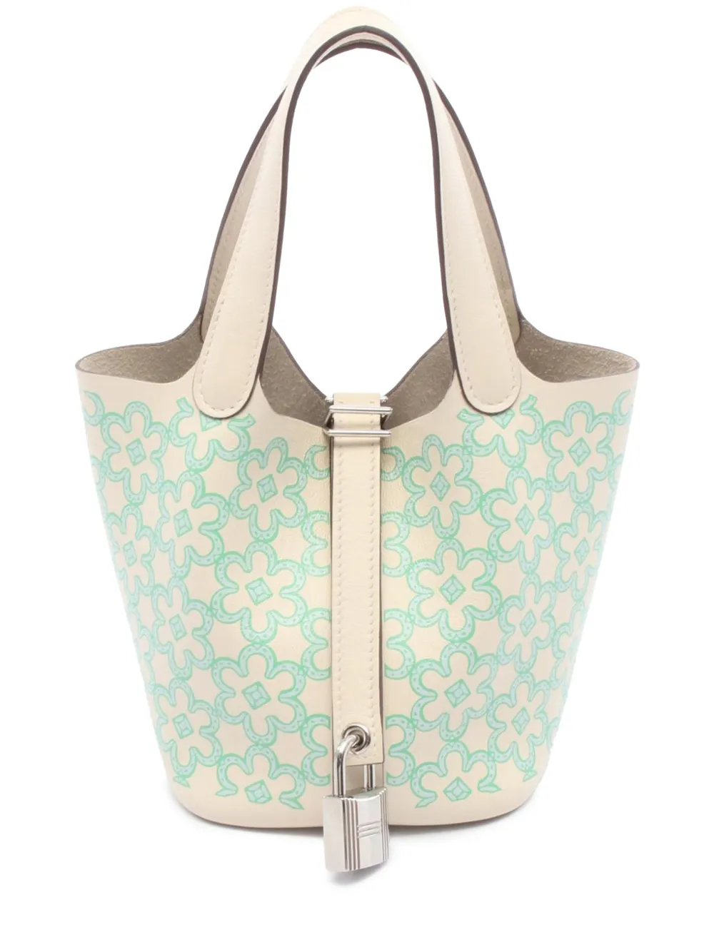 Hermès Pre-Owned 2022 Micro Swift Lucky Daisy Picotin Lock 14 handbag - Weiß